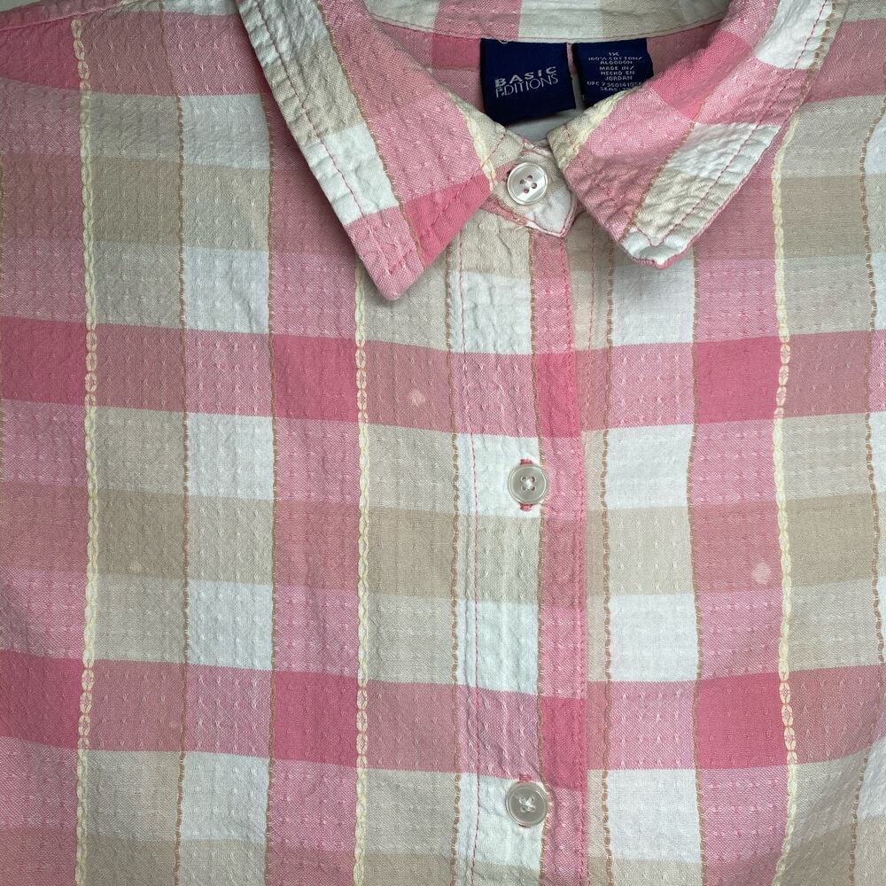 Basic Editions 90s Cropped Button Up Cottage Cabi… - image 4